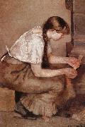 Edvard Munch The Girl light up the stove oil painting artist